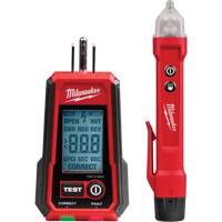 D&eacute;tecteur de tension avec DEL et testeur de prise DDFT, 50 V - 1000 V, Alerte Affichage & son NTL Industrial