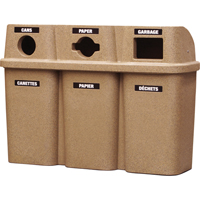 Contenants de recyclage Bullseye<sup>MC</sup>, Bord de rue, Plastique, 3 x 114L/90 gal. US JC550 | NTL Industrial