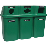 Contenants de recyclage Bullseye<sup>MC</sup>, Bord de rue, Plastique, 3 x 114L/90 gal. US JC593 | NTL Industrial