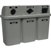 Contenants de recyclage Bullseye<sup>MC</sup>, Bord de rue, Plastique, 3 x 114L/90 gal. US JC993 | NTL Industrial