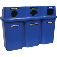 Contenants de recyclage Bullseye<sup>MC</sup>, Bord de rue, Plastique, 3 x 114L/90 gal. US JC994 | NTL Industrial