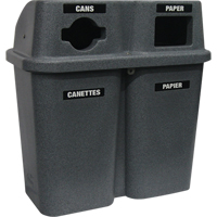 Contenants de recyclage Bullseye<sup>MC</sup>, Bord de rue, Plastique, 2 x 114L/60 gal. US JC995 | NTL Industrial