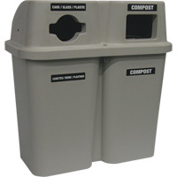 Recycling Containers Bullseye, Curbside, Plastic, 2 x 22 US gal. NTL Industrial