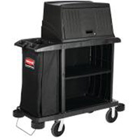 Executive Compact Housekeeping Cart, 49" x 22" x 50", Plastic, Black JD646 | NTL Industrial