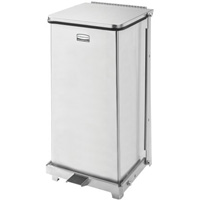 Defenders&reg; Square Step Can with Liner, Stainless Steel, 6.5 US gal. Capacity NTL Industrial