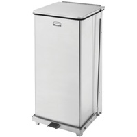 Defenders&reg; Square Step Can with Liner, Stainless Steel, 13 US gal. Capacity NTL Industrial