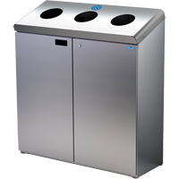 Floor Standing Recycling Station, Bulk, Stainless Steel, 42 gal. NTL Industrial
