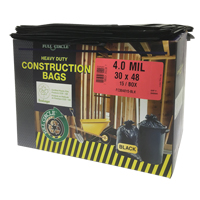 Contractor Liners, Strong, 30" W x 48" L, 4 mils, Black, 124.91 L (33 Gal.) Capacity NTL Industrial