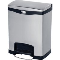 Slim Jim&reg; Waste Container, Stainless Steel, 8 US gal. Capacity NTL Industrial