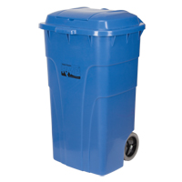 Roll Out Recycling Bin, Curbside, Polyethylene, 65 US gal. NTL Industrial