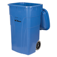 Roll Out Recycling Bin, Curbside, Polyethylene, 65 US gal. NTL Industrial