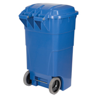 Roll Out Recycling Bin, Curbside, Polyethylene, 65 US gal. NTL Industrial
