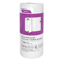 Pro Select Kitchen Towel Roll, 2 Ply, 250 Sheets/Roll, 8" W, 11" L NTL Industrial