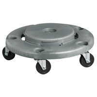 Waste Container Dolly, Polyethylene, Grey, Fits: 24" Dia. JI495 | NTL Industrial