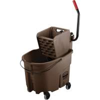 Ensemble de seau pour vadrouille et essoreuse WaveBrake, Pression lat&eacute;rale, 8,75 gal. US (35 pintes), Brun NTL Industrial