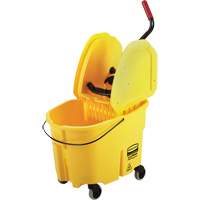 Ensemble de seau pour vadrouille et essoreuse WaveBrake, Pression vers le bas, 8,75 gal. US (35 pintes), Jaune NTL Industrial