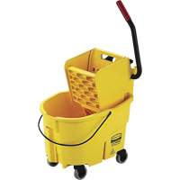 Seau pour vadrouille et essoreuse WaveBrake, Pression lat&eacute;rale, 6,5 gal. US (26 pintes), Jaune NTL Industrial