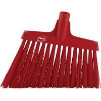 Angle Broom Head, X-Coarse Bristles, 12", Polyester, Red NTL Industrial