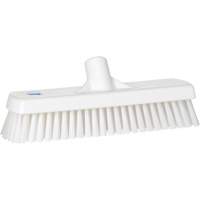 Deck & Wall Scrub Brush, Stiff Bristles, 12", Polyester, White NTL Industrial