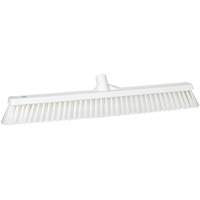 Combo Bristle Push Broom, Coarse/Fine Bristles, 24", Polyester, White NTL Industrial
