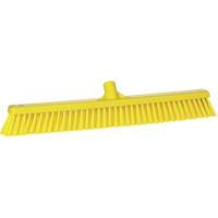 Combo Bristle Push Broom, Coarse/Fine Bristles, 24", Polyester, Yellow NTL Industrial