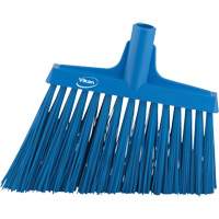 Angle Broom Head, X-Coarse Bristles, 12", Polyester, Blue NTL Industrial