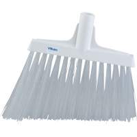 Angle Broom Head, X-Coarse Bristles, 12", Polyester, White NTL Industrial