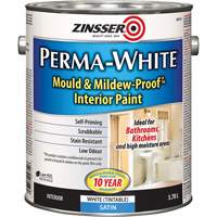 Perma-White&reg; Mold & Mildew-Proof Interior Paint, 3.78 L, Gallon, White NTL Industrial