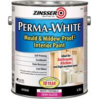 Perma-White&reg; Mold & Mildew-Proof Interior Paint, 3.78 L, Gallon, White NTL Industrial