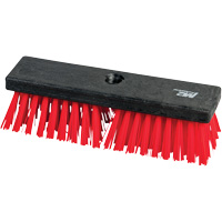 Brush with Threaded Hole, 10" L, Synthetic Bristles, Red NTL Industrial