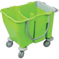 Double Mop Bucket with Wringer, 3.75 US Gal. (60 qt.) Capacity, Green NTL Industrial