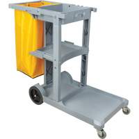 Janitor Cart, 44" x 20" x 38", Plastic, Grey JN515 | NTL Industrial
