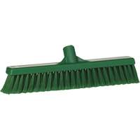 Fine Particle Push Broom, Fine/Split Bristles, 16-1/4", Polypropylene, Green NTL Industrial