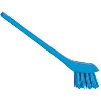 Brosse avec rebord grattoir, Soies Ferme, Longueur de 6", Bleu NTL Industrial