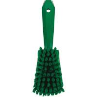 Brosse &agrave; r&eacute;curer avec manche court, Soies Doux, Longueur de 10-1/2", Vert NTL Industrial