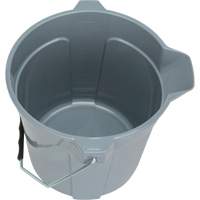 Round Bucket with Pouring Spout, 2.64 US Gal. (10.57 qt.) Capacity, Grey JP785 | NTL Industrial