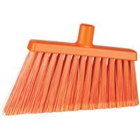 Angle Head Broom, Stiff/Split Bristles, 11-2/5", Polyester/Polypropylene/PVC/Synthetic, Orange JP824 | NTL Industrial