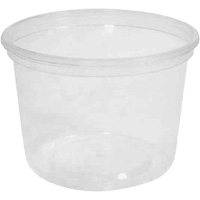 MicroGourmet 16 oz. Clear Deli Container without Lid, Plastic, Round NTL Industrial