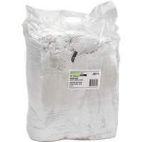 Chiffons fabriqués à partir de matériaux recyclés, Coton, Blanc, 25 lb JQ111 | NTL Industrial