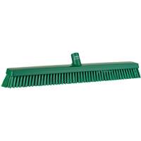 Heavy-Duty Push Broom, Fine/Stiff Bristles, 24", Green JQ212 | NTL Industrial