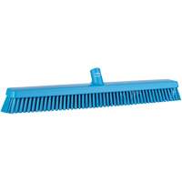 Heavy-Duty Push Broom, Fine/Stiff Bristles, 24", Blue JQ213 | NTL Industrial