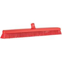 Heavy-Duty Push Broom, Fine/Stiff Bristles, 24", Red JQ214 | NTL Industrial