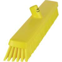 Heavy-Duty Push Broom, Fine/Stiff Bristles, 24", Yellow JQ216 | NTL Industrial