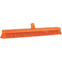 Heavy-Duty Push Broom, Fine/Stiff Bristles, 24", Orange JQ218 | NTL Industrial