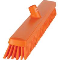 Heavy-Duty Push Broom, Fine/Stiff Bristles, 24", Orange NTL Industrial
