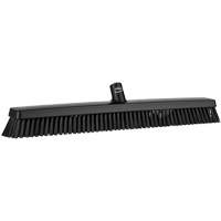 Heavy-Duty Push Broom, Fine/Stiff Bristles, 24", Black JQ221 | NTL Industrial