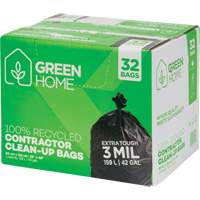 Green Home Garbage Bags, Strong, 33" W x 48" L, 3 mils, Black, 159 L (42 Gal.) Capacity NTL Industrial