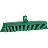 Push Broom Head, Fine/Stiff Bristles, 16-1/2", Polyester/Polypropylene, Green NTL Industrial