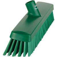 Push Broom Head, Fine/Stiff Bristles, 16-1/2", Polyester/Polypropylene, Green NTL Industrial