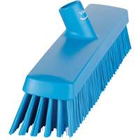 Push Broom Head, Fine/Stiff Bristles, 16-1/2", Polyester/Polypropylene, Blue NTL Industrial